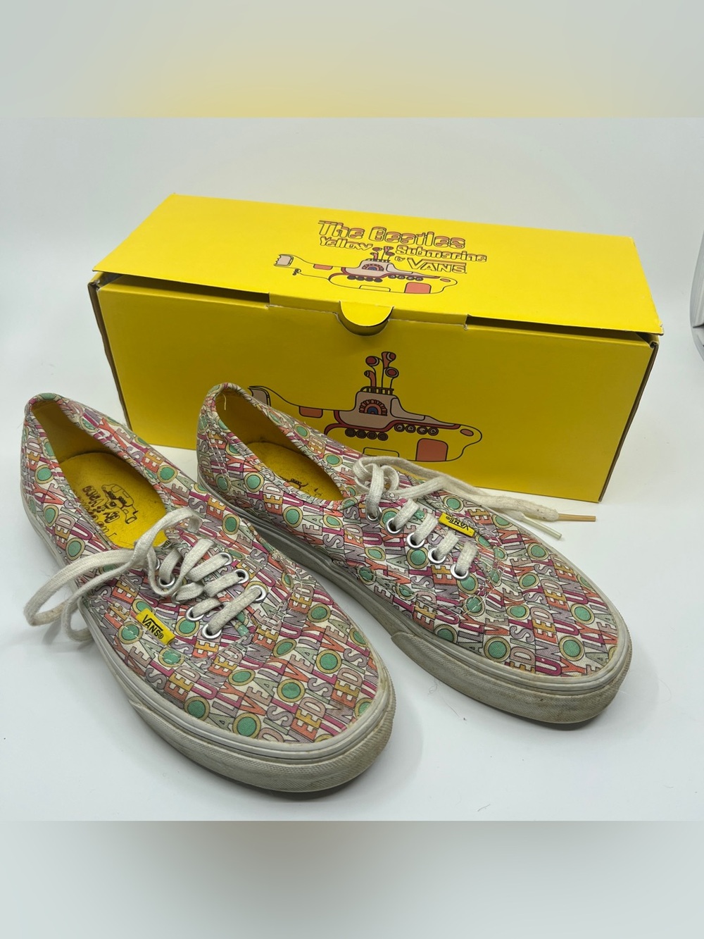 Mens womens Beatles All You Need Is Love Yellow Submarine Vans Sneaker shoes AS